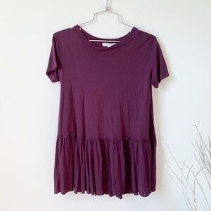 3/$25 UO Truly Madly Deeply Purple Peplum Tee sz S